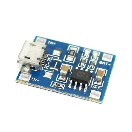 Ładowarka Micro USB 1000mA na Li-pol 1S (3,7V) - TP4056