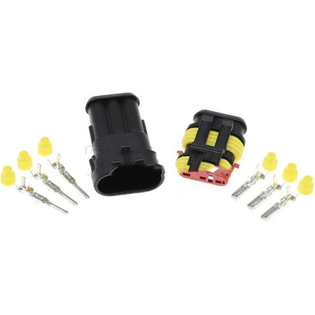 Superseal 3 PIN connector set - plug+socket 3PIN - hermetic connector - sealed