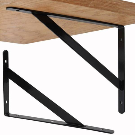 Wspornik Pod Półkę 200x120mm - Czarny - Metalowa Podpórka - Kątownik 