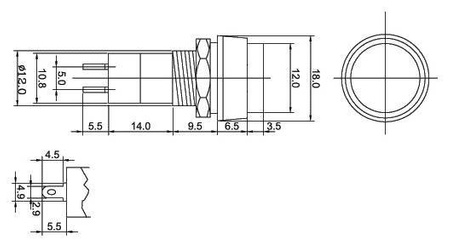 PBS-11B pushbutton - 250V 3A - monostable - round - black