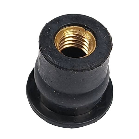 M6x0.8 rubber nut for glass - vibration damping nuts