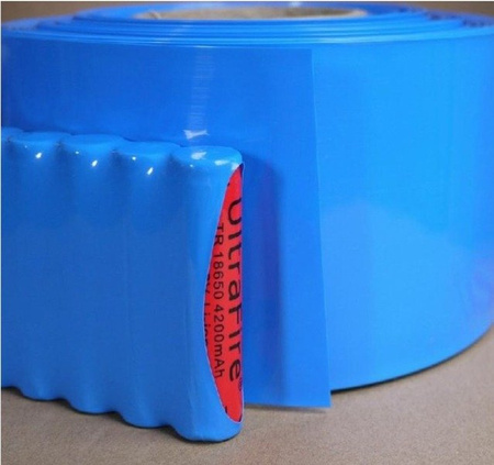 Folia termokurczliwa - rękaw PVC szer. 50mm - niebieska - na 2 akumulatory 18650 - 1mb